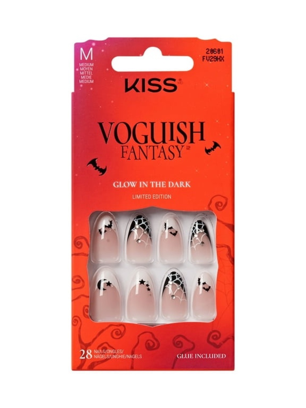 KISS Voguish Fantasy Glow In The Dark Limited Edition Press On Nails Witch Out